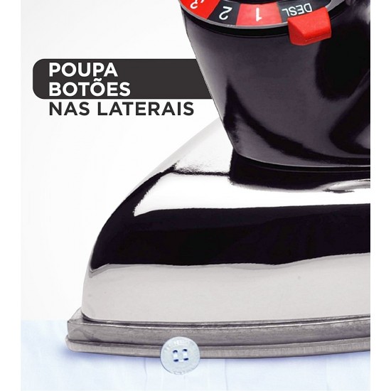 Ferro A Seco Cromado Black+Decker 127v Com Base De Alumínio